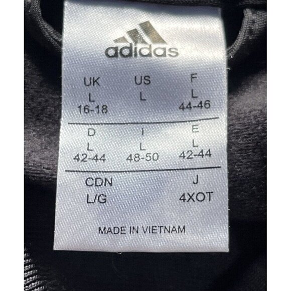 Adidas Women's Sz L Black Rose Floral Embossed Peach Contrast Sleeves Jacket - Picture 5 of 11